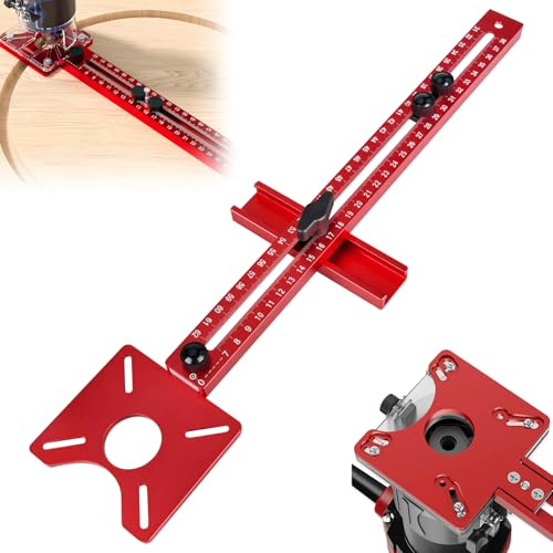4-in-1 Verstellbarer Fräszirkel für Oberfräse –Radius 90–610 mm | Aluminium Multifunktionale Frässchablone Oberfräse Zubehör, Planfräsvorrichtung & Fräsrillenhalterung, kompatibel mit Makita
