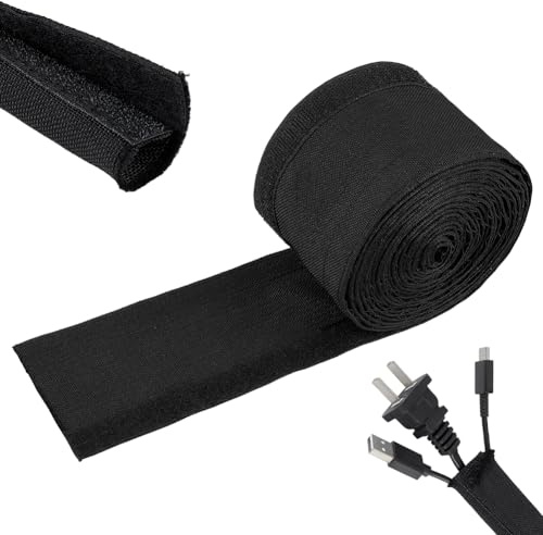 BENECREAT 157.5x3.3 Inch/400x8.4 cm Hook and Loop Cable Sleeve, Cord Organizer and Cable Protector, Cord Organizer System for USB Computer Office Automotive Audio Cables