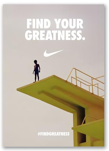 SALVADERO Motivation & Sport Poster – Find Your Greatness, Wanddeko Jugendzimmer Büro ohne Rahmen (Find Your Greatness, 70L x 50B cm)