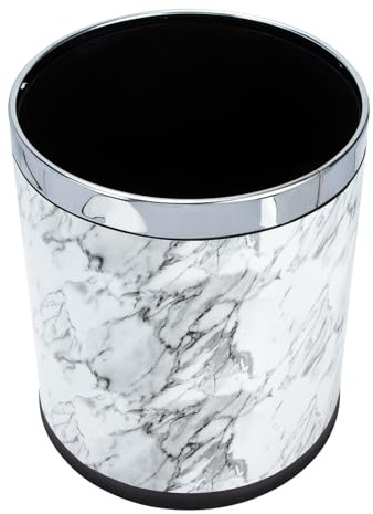 Artibetter Poubelle à Effet Marbré en Plastique Bac de Rangement Stable et Antidérapant pour Salle de Bain, Salon, Bureau et Maison d'Hôtes