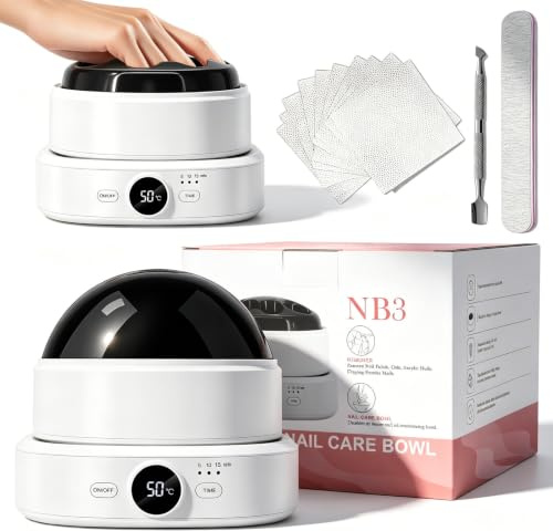 Nail Soak off Bowl, Electric Nail Soaking Bowl, Gel Polish Acetone Acrylic Nail Remover Machine, Adjustable Temperature Hands Comfortable, Removable Easy to Clean
