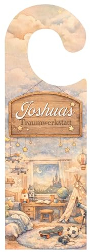DARTS Sport Edition Personalisierter Türanhänger Kinderzimmer mit Name – Traumwerkstatt Türschild für Jungen – Geschenk zur Geburt, Taufe & Geburtstag – Kinderzimmer Deko Türhänger individuell