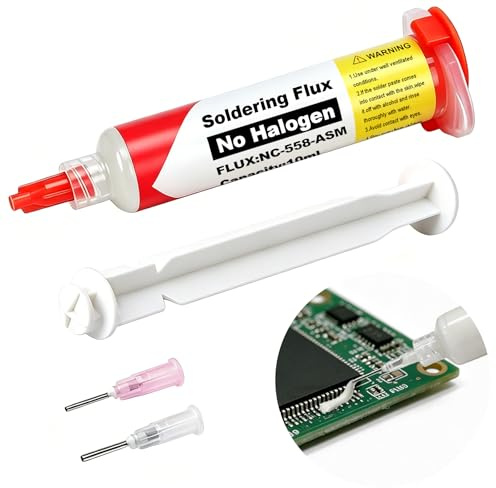 Flux 10ml,Flussante per Saldatura a Stagno,Pasta Saldante Stagno | Flux Saldatura,Pasta per Saldare a Stagno,Design con Asta di Spinta,per SMD,BGA,LED,Prodotti Elettronici,Assemblaggio di PCB