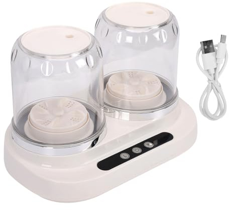 POENVFPO Mini Lavadora Portátil de Tina Doble, Lavadora de Ropa Interior y Calcetines Recargable de 3 Modos (1800mAh) de 2L con Temporizador Digital