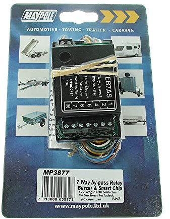 Maypole 12V 7 Way Bypass Relay with Audible Buzzer Trailer and Caravan Towing Electrics