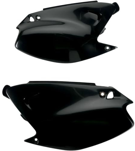 UFO PLAST side panels/side panels black/black Compatible with Kawasaki KX 125 from 2003 to 2021 KX 250 from 2003 to 2021