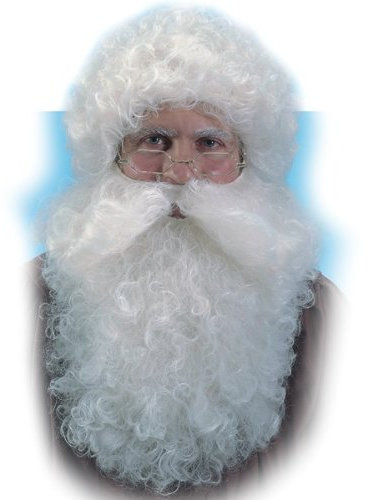 Marco Porta Nikolaus Perücke + Bart Set Weihnachtsmann Santa Claus Zubehör weiß