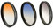 3er Verlaufsfilter Set (Blau, Grau, Orange) für Digitalkameras - 49mm Filterdurchmesser- inkl. passendem Filtercontainer
