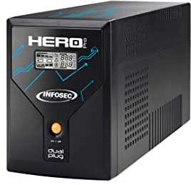 Onduleur Hero Pro Dual Plug 2400 - Infosec - UPS Poêle, PC, écran, TV, 2 Prise FR/Schuko 2 Prises IEC, ASI VA/1400W