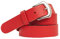shenky Ledergürtel glatt | 3cm Breite | Gürtel mit Gürtelschnalle | Echtleder | Damen | Schnalle | Echt Leder | Damengürtel | Bundweite 75cm | Rot