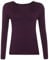 Women Long Sleeve T-Shirt Top Basic Casual Plain Stretch Vest Body Blouse Tee Layering, M/L 12-14, Purple