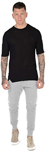 MyShoeStore Mens Slim Fits Tracksuit Bottoms Skinny Joggers Sweat Pants Fleece Jogging Ribbed Cuffed Ankle Waist Band Casual Gym Work Out Combat Track Jog Trousers Sweat Pants Size M-XXL(Grey,L)
