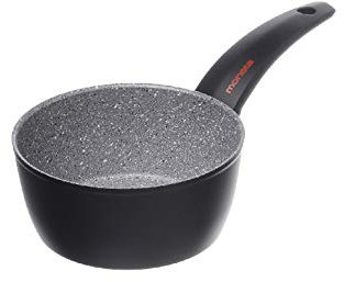 Moneta Casseruola a 1 Manico 16cm, 1.3L, Nero, Siliconato, per Induzione e Tutti i Piani Cottura, Lavabile in Lavastoviglie, Prodotto in Italia, 5 Anni
