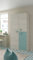 Dmora - Kleiderschrank 3 Türen Manchester, Kleiderschrank für Schlafzimmer, Schrank mit 3 Regalen und Kleiderstange, 90x52h200 cm, Grau und Aquagrün