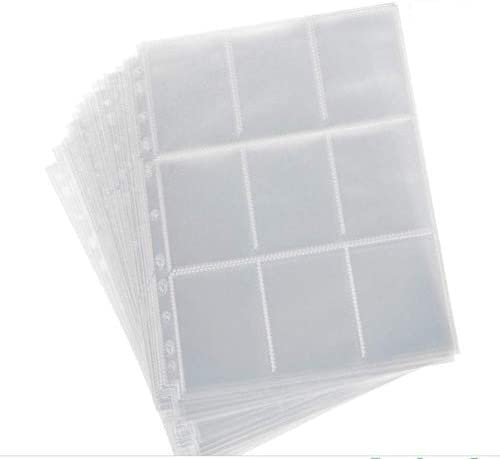 270 Transparent Pockets Trading Card Sleeves Storage Wallets Album Pages,Protector Sleeves Non Slip Game Cards Binder for Collecting Card,(30 Sheets)