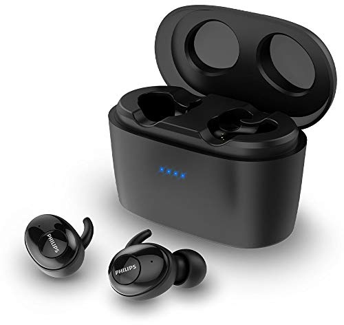 Philips Audio SHB2515BK/10, Auricolari Bluetooth con Microfono Integrato, Lunga Durata della Batteria, Cancellazione del Rumore, 3 Tipi di Cuffie, Taglia Unica , Nero
