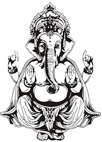VOSAREA Dekoration Aufkleber Hindu Gott Wandtattoo Yoga Wand Elefant Moderne Kunst Wandbild Wandteppich Hintergrund Tapete für Wohnzimmer Büro Yoga Wanddekoration Wandaufkleber