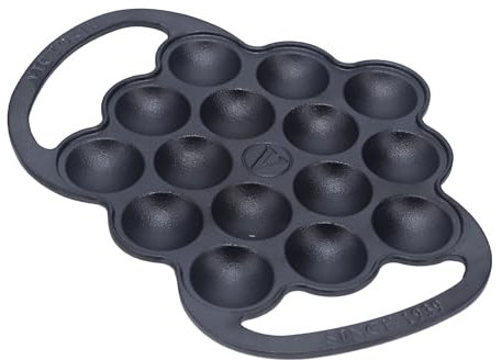 VICTORIA Poffertjes Dutch Pancake Pfanne aus Gusseisen mit Schlaufengriffen, vorgebrannt mit Leinsamenöl, hergestellt in Kolumbien