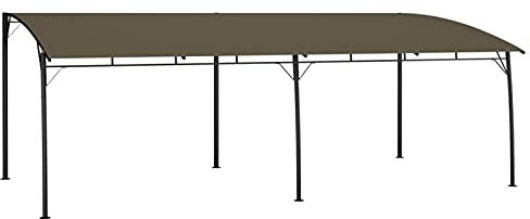 Tidyard Gazebo Pergola da Giardino Esterno con Tettoia in Tessuto Struttura in Acciaio Gazebo Riparo per Barbecue BBQ 6x3x2,25 m,Grigio Talpa