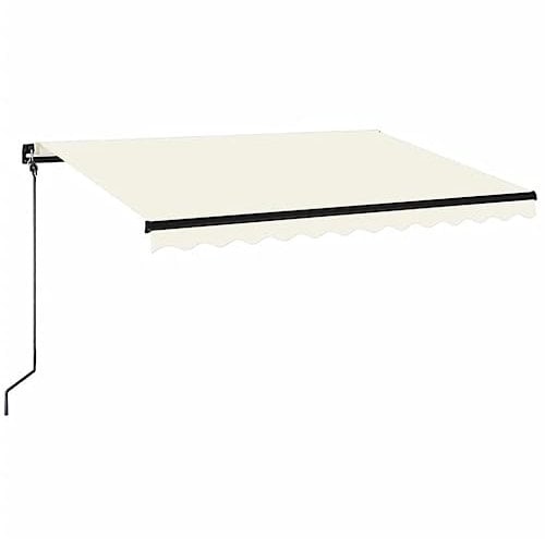 vidaXL Gelenkarmmarkise Einziehbar mit LED Markise Balkonmarkise Sonnenmarkise Sonnenschutz Sichtschutz Terrasse Garten 350x250cm Creme