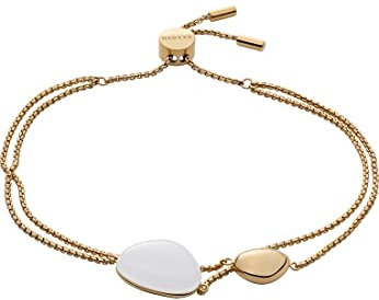 Skagen Armband Für Frauen Seeglas, Innenlänge: 16,5-21,5 Cm Gold-Edelstahl-Armband, SKJ1550710
