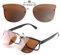 LUFF Reversible Polarized Clip Sonnenbrille, Damenmode Cat Eye Vintage Outdoor Sonnenbrille Clips für Brillen für Damen(brown)