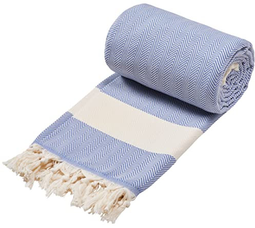 Sowel® XXXL Hamamtuch, Strandtuch, Fouta, 100% Baumwolle, 200x240 cm, Stone Blue