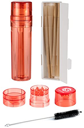 Portable Herb Spice Grinder Cone Rolling Machine Cone Case All-in-One Cone Loader Pre Roll Machine Free for 12 Pre-Roll Cones