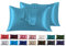 Satin Kissenbezug 40 x 80 cm 2 Stück- 100% Satin, Superweicher Kopfkissenbezug, Kissenhülle Hellblau