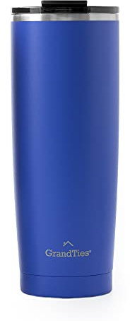 GrandTies Isolierter Kaffeebecher mit Tritan-Deckel, auslaufsicher, wiederverwendbar, doppelwandig, Vakuum-Edelstahl-Wasserflasche, Reisebecher, 590 ml, Periwinkle