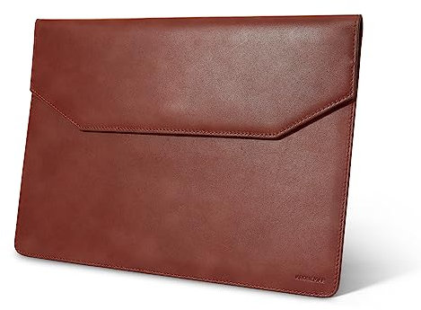 Kronemar 16 inch Premium Full-grain Leather Laptop Sleeve Case - Compatible with MacBook Pro M1/M2/M3/M4 (2019-24) & Air 15-inch (2023-24) - Loose Fit, Razer Blade 15, Microsoft Surface 3 - Brown