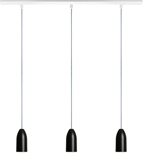 Buchenbusch urban design Esszimmerlampe schwarz 3-flammig (33 Kabelfarben) Küchenblock Kochinsel langer Esstisch indirekte Beleuchtung dimmbar Beton Deckenschiene höhenverstellbar black edition