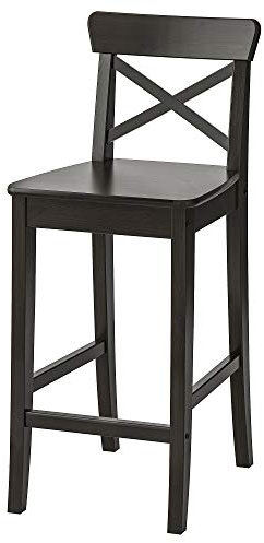 IKEA INGOLF Barhocker mit Rückenlehne, 63 cm, braun-schwarz
