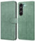 Leacckl Coque pour Samsung Galaxy S23, Etui Protection Housse Premium en Cuir PU Portefeuille, [Ranges Cartes] [Fonction Support] Pochette Fermeture Magnétique pour Samsung Galaxy S23, Vert