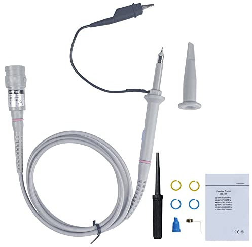 OWON Kit de Sonde d'oscilloscope 100 MHz, Gradation de Sonde à Clip Oscilloscope BNC peut être Ajustée par Interrupteur à Glissière 1x ou 10x pour Oscilloscope