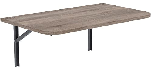 AKKE Klapptisch Wandklapptisch Esstisch - Klappbar Faltbar Platzsparend - Abgerundete Ecken - 120cm x 60cm - Trüffel
