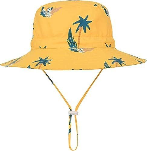 Durio Baby Sonnenhut Kinder Sonnenhüte UV Schutz Breite Krempe Fischerhut Hut Sonnenschutz Unisex Junge Mädchen Kleinkind Kokosbaum 1-2 Jahre