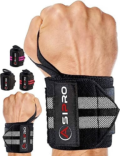 ASIPRO Protège Poignet Musculation Sangle Musculation Poignet Wrist Wraps Sangle de Levage Musculation pour Femmes et Hommes Poignet de Force Protege Poignet Musculation Bande Poignet Musculation
