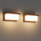 Klighten 2 Stück LED Wandleuchte, wasserdichte IP65 Außenwandleuchte, 24 W, 1200 Lumen, 3000 K, rechteckige Wandleuchte, geeignet für Innen und Außenbereich, Treppen, Balkon usw. Rostrot
