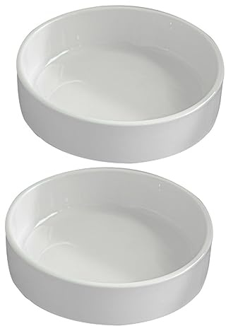 CAXUSD 2Pcs Round Ceramic Trays for Brazilian Wood Plant Indoor Desktop Decoration Smooth Surface Easy to Clean White Pot Saucer