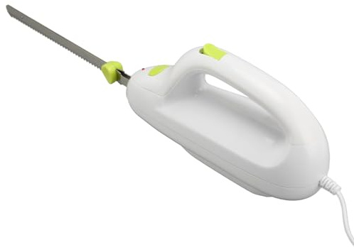 Coltello Elettrico da Intaglio, Coltello da Pane Elettrico con Spina UE con Lame Seghettate Alternative in Acciaio Inossidabile Taglierina per Pane per Intagliare Carne Pane e