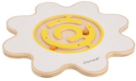 Janod - Sweet Cocoon Balance Board Blume Spielzeug aus FSC-Holz - Fördert Gleichgewichtssinn und Konzentration Geschicklichkeitsspiel für Kinder ab 5 Jahren, J04049
