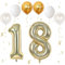 Foil Palloncini Numeri 18 Champagne Gold, VUCDXOP 101 CM Palloncino Numero 18/81, Grande Pallone Numero 18 Numeri Gonfiabili Compleanno Palloncino 18/81 Anni Festa Compleanno - Vola con l'Elio
