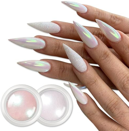BORN PRETTY Chrome Powder Metallic Mirror Auroras Pigment Powder Manicure Nail Art Decoration Sets 2 Boxes