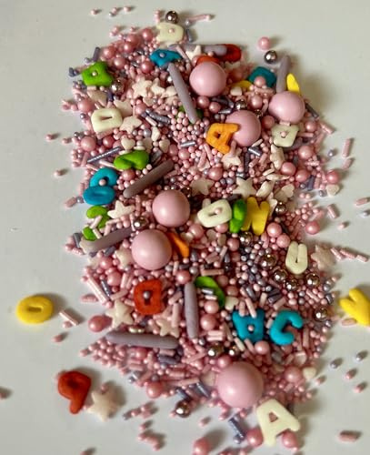 Cherry on the cake Streuselmix ABC Schulmädchen I Essbare Deko I Streusel I Zuckerstreusel I Zur Deko von Cupcakes, Torten, Kuchen uvm. für die Einschulungsfeier oder Kindergarten Abschied (160g)