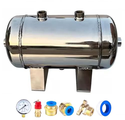 Lufttank Kompressoren 304 Edelstahl Hochdruck Mini Small Portable Air Tank, 1 2 5 7 10 13 Gallonen Gasspeicher Mit Sicherheitsventilen, Horizontale Reservespeichersysteme Für Innenräume (Size : 5L/1.