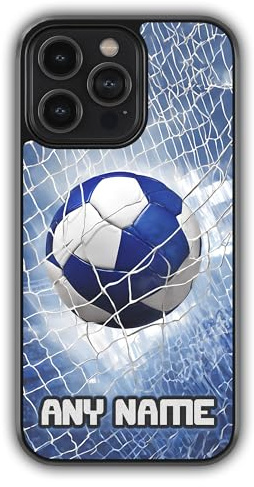 mypetsdirect.co.uk iPhone X/XS Personalised Football Phone Case - Custom Name Soccer Ball Cover Compatible for iPhone & Android - Customised Gift for Boys and Girls, Anti-Scratch, Anti-Drop-Shock