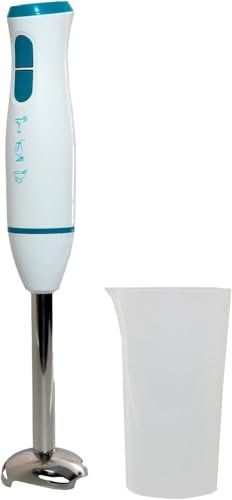 BATIDORA DE MANO 400W CON 2 VELOCIDADES, CUCHILLAS DE ACERO INOXIDABLE, BRAZO RESISTENTE Y VASO MEDIDOR 800ML. ELECCION PERFECTA PARA RESULTADOS EFICIENTES (BLANCO 400W)