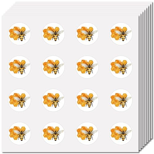 CREATCABIN 128 Stück Honigbienen Aufkleber Insekten Aufkleber Klein Rund Wasserfest Selbstklebend Für Milchprodukte Scrapbook Planer Paster Dekore Für Laptop Wasserflasche Lehrer Belohnungen 2.5x2.5cm