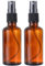 PMTFUMY 2 PCS 100ml Amber Glass Spray Bottles ，Refillable Fine Mist Sprayers for Essential Oils, Aromatherapy & Cleaning with 2 Atomizer Pumps & Leak-Proof Gaskets